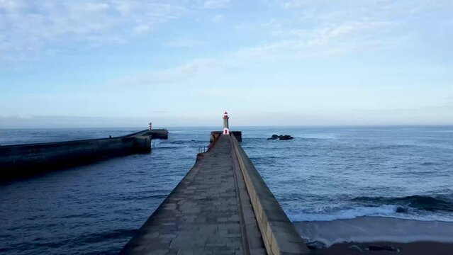 Beautiful shot of the Bugio Lighthouse on an island in the estuary of the River Tagus