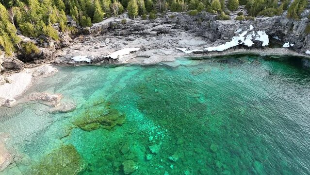 Beautiful view of Bruce Peninsula near the forest in Ontario, Canada