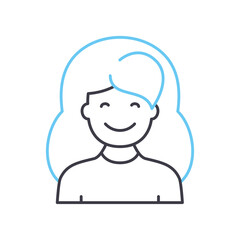 smile line icon, outline symbol, vector illustration, concept sign