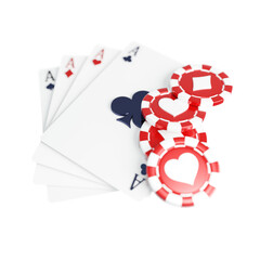 3D Playing Card with Poker Chips