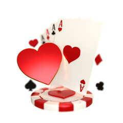 3D Playing Card with Poker Chips