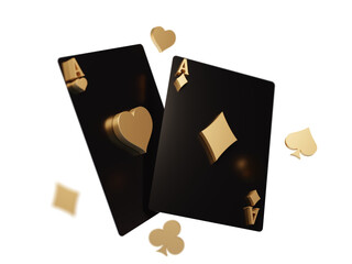 Black Gold 3D Playing Card Element