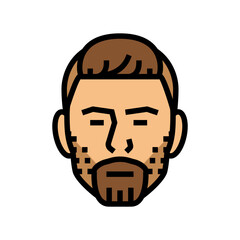 trimmed beard hair style color icon vector illustration