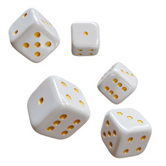 3D White Gold Dice Element