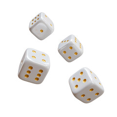 3D White Gold Dice Element