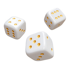 3D White Gold Dice Element
