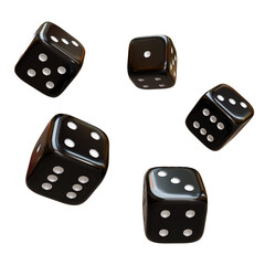 3D Black Dice Element