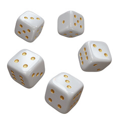3D White Gold Dice Element