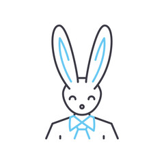 rabbit line icon, outline symbol, vector illustration, concept sign