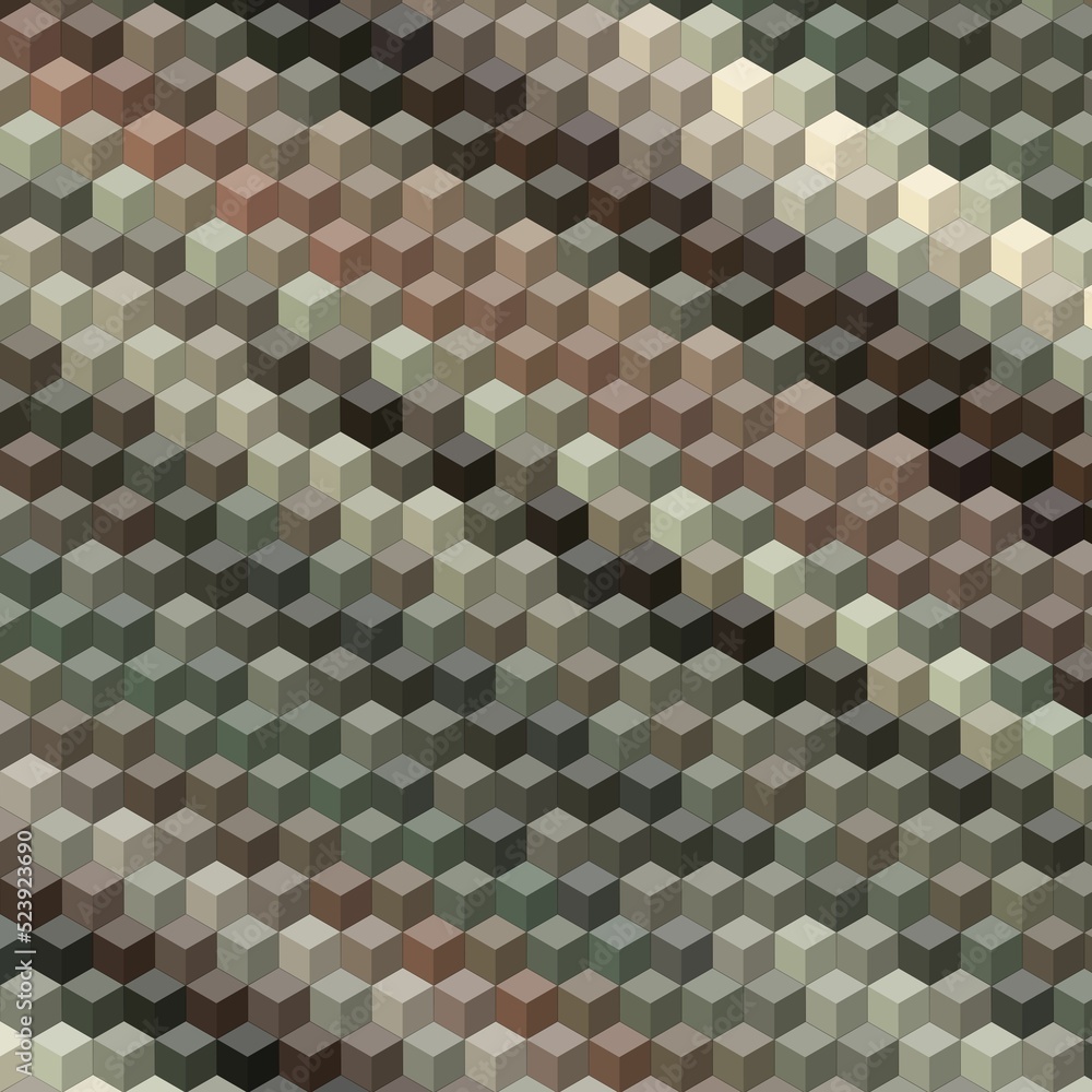 Poster anillustration of colorful isometric 3d cube with abstract multicolor pattern background wallpaper