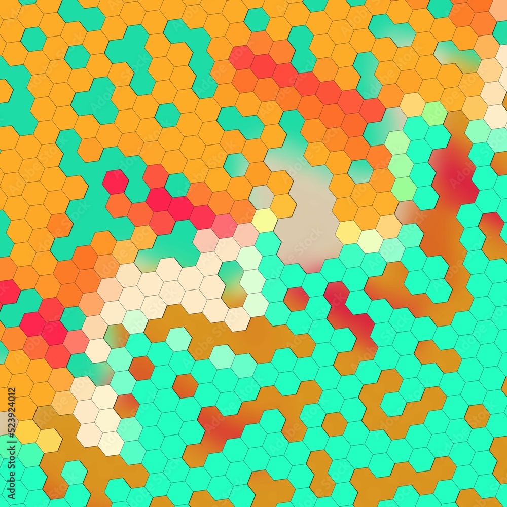 Poster abstract multicolored low poly mosaic hexagon style background bright geometric hexagon imagin