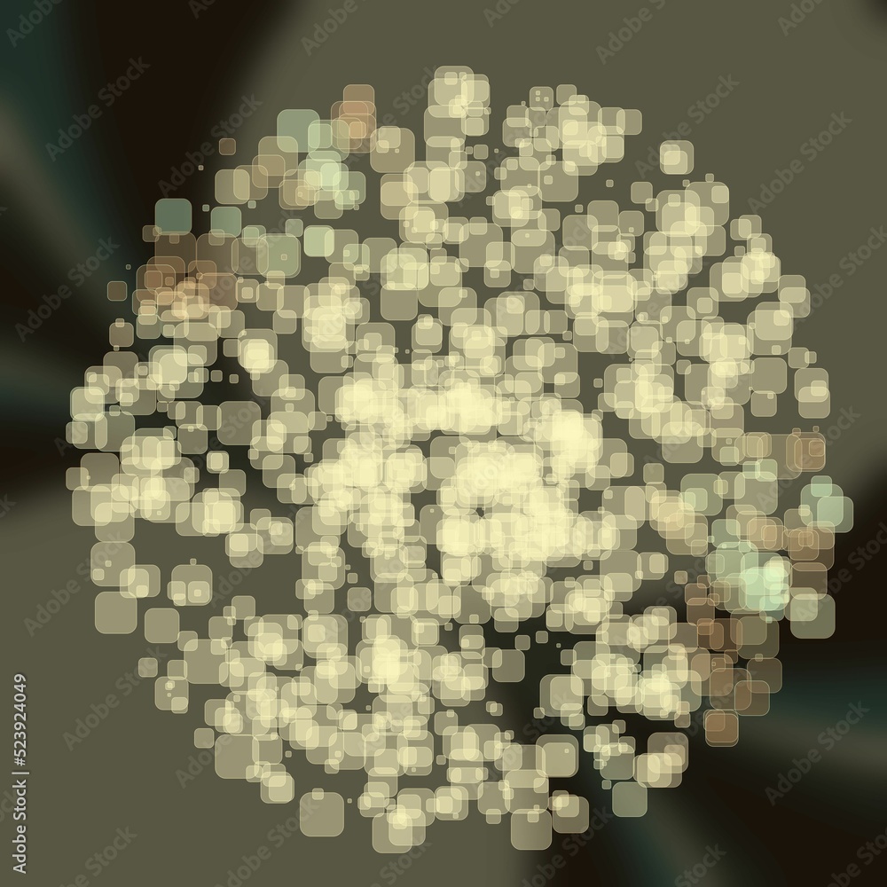Aufkleber abstract geometric sphere of many square glittering in space explosion of confetti rounded square