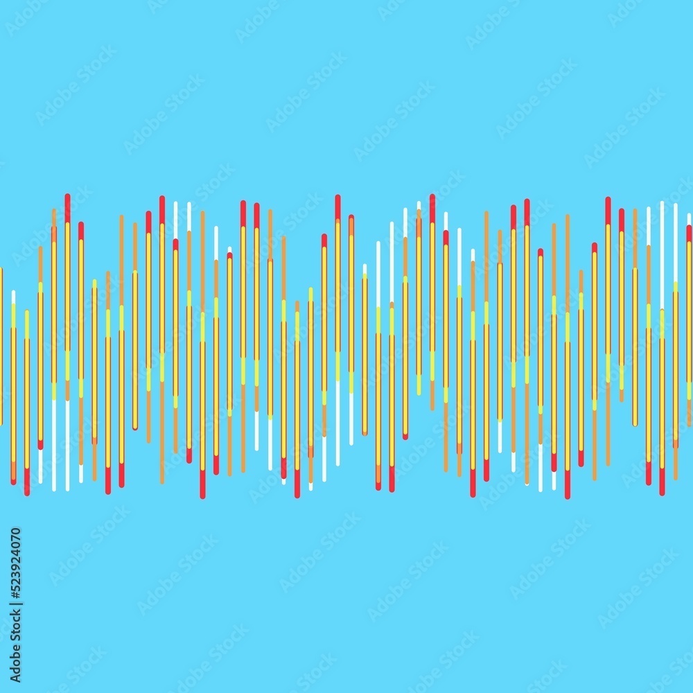 Poster sound wave on a black hud graphics chart or waveform of multicolored multiple vertical lines or bar