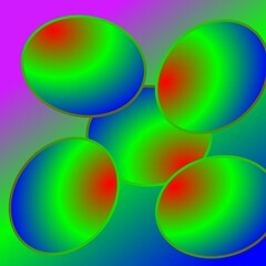 abstract colorful background five circles 