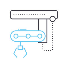 robotic arm line icon, outline symbol, vector illustration, concept sign