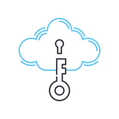 key access line icon, outline symbol, vector illustration, concept sign