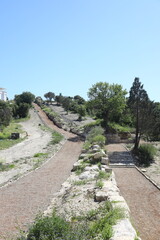 Historic site of Myndos gate the only surviving gate of the ancient wall that surrounded the city of Halikarnassos in Bodrum, Turkey.