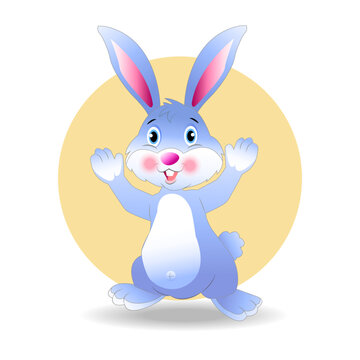 Cute rabbit cartoon character, Easter bunny vector