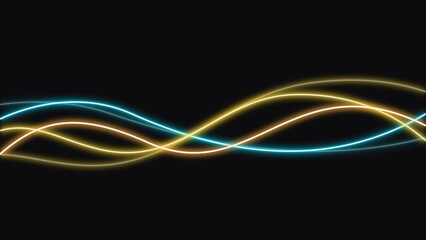 Abstract modern neon glowing background with wavy lines
