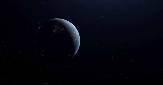 Earth 3D render day to night