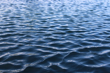 Dark Blue Rippling Water On A Lake