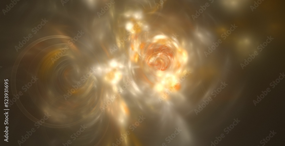 Poster 3d render of a golden fractal pattern