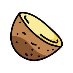 potato cut pieces color icon vector illustration