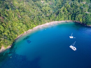 Aerial Picture of Caribbean Remote Beach within UNESCO North-East Tobago Biosphere Reserve