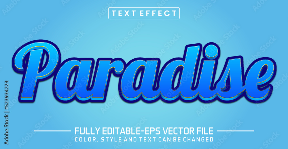 Poster Editable text style effect - Paradise text style theme.