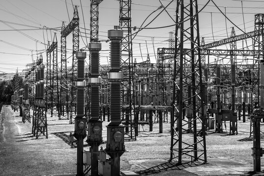 Substation Infrastructure at the Whakamaru Hyrdoelectric Dam in Waikato, New Zealand.