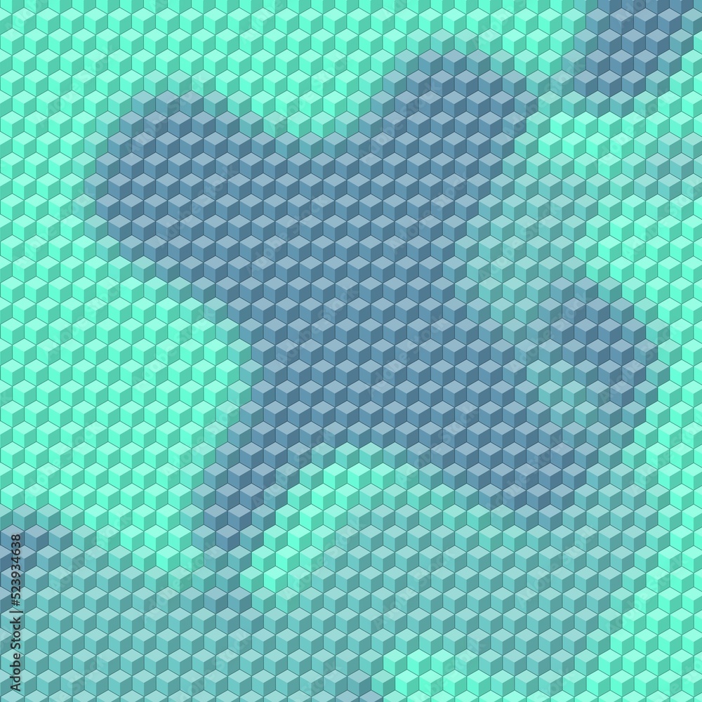 Aufkleber an illustration of colorful isometric 3d cube with abstract multicolor pattern background wallpaper