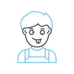 parody line icon, outline symbol, vector illustration, concept sign