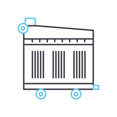 radiator line icon, outline symbol, vector illustration, concept sign