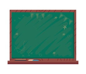 school chalkboard and chalk