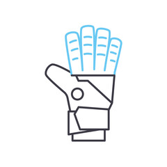 goalkeeper gloves line icon, outline symbol, vector illustration, concept sign