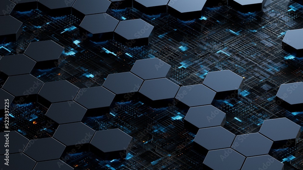 Aufkleber circuit board,abstract network technology background,3d rendering,conceptual image.