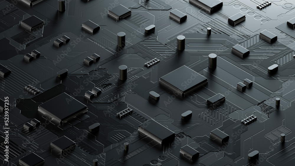 Poster circuit board,abstract network technology background,3d rendering,conceptual image.