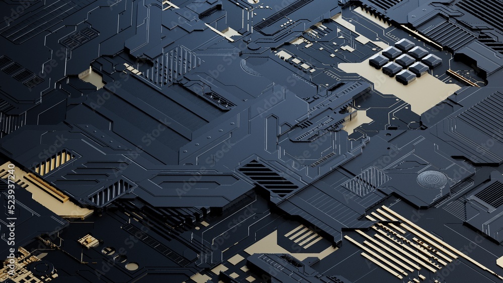 Aufkleber circuit board,abstract network technology background,3d rendering,conceptual image.