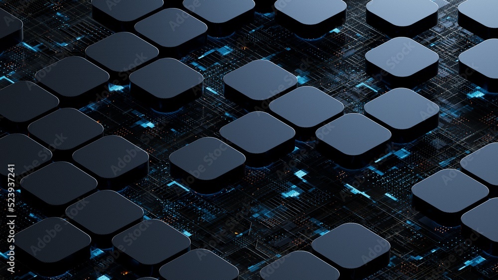 Aufkleber circuit board,abstract network technology background,3d rendering,conceptual image.