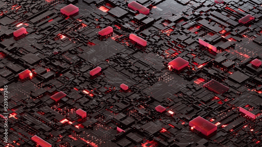 Poster circuit board,abstract network technology background,3d rendering,conceptual image.