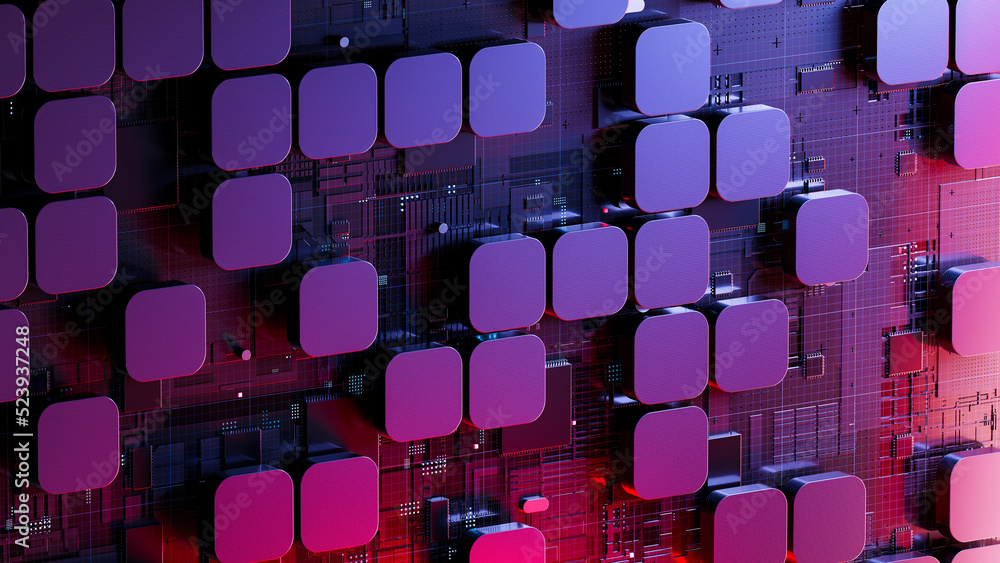 Aufkleber circuit board,abstract network technology background,3d rendering,conceptual image.