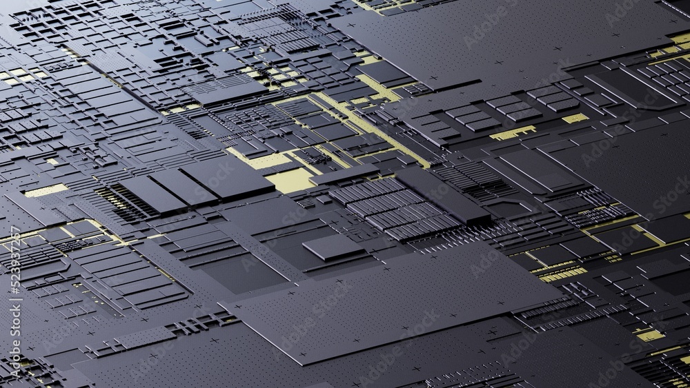 Aufkleber circuit board,abstract network technology background,3d rendering,conceptual image.