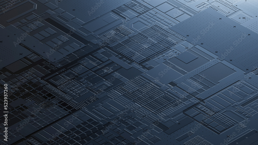 Aufkleber circuit board,abstract network technology background,3d rendering,conceptual image.