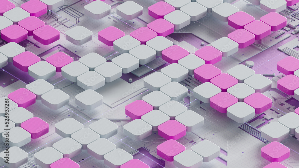 Aufkleber circuit board,abstract network technology background,3d rendering,conceptual image.