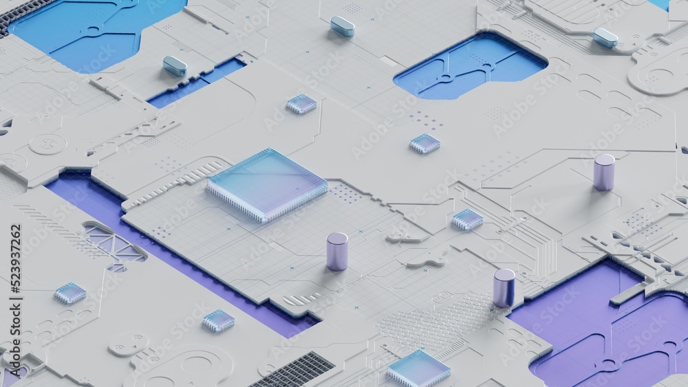 Aufkleber circuit board,abstract network technology background,3d rendering,conceptual image.