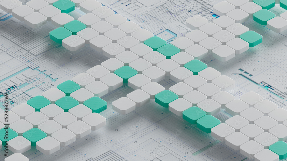 Aufkleber circuit board,abstract network technology background,3d rendering,conceptual image.