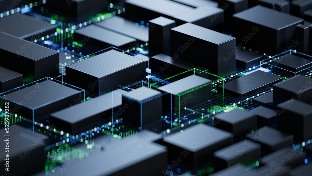 Aufkleber circuit board,abstract network technology background,3d rendering,conceptual image.