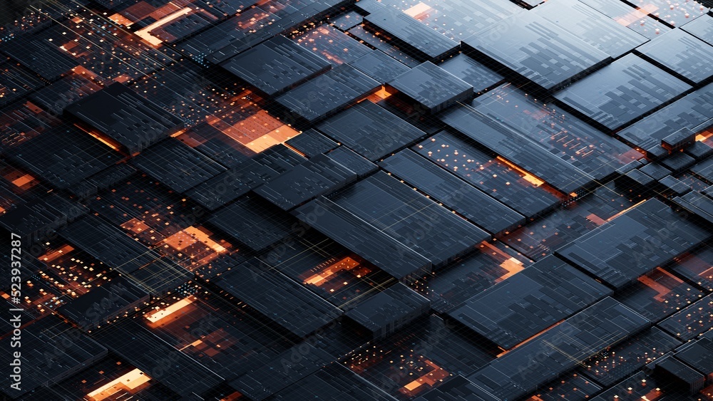 Poster circuit board,abstract network technology background,3d rendering,conceptual image.