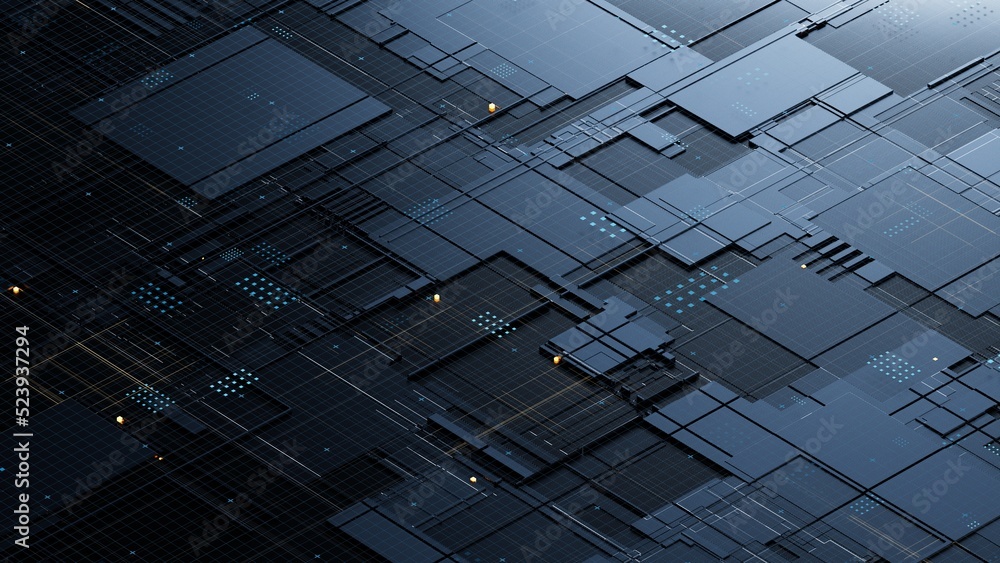 Aufkleber circuit board,abstract network technology background,3d rendering,conceptual image.