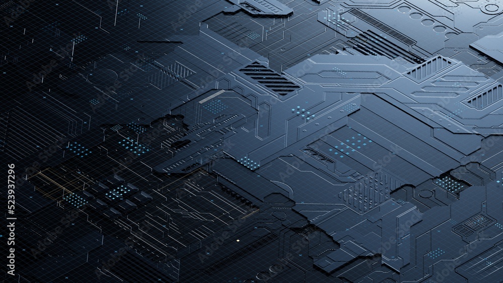Aufkleber circuit board,abstract network technology background,3d rendering,conceptual image.